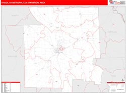 Ithaca Metro Area Wall Map