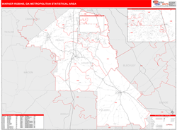 Warner Robins Metro Area Wall Map