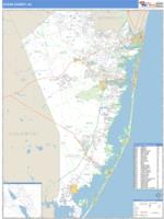 Ocean County, NJ Zip Code Wall Map