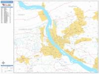 Harrisburg Wall Map Zip Code