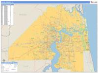 Duval County, FL Wall Map Zip Code