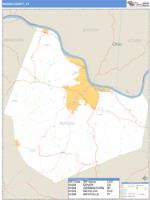 Mason County, KY Wall Map Zip Code