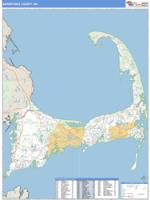 Barnstable County, MA Wall Map