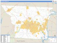 Gaston County, NC Wall Map Zip Code