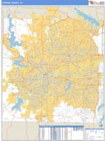 Tarrant County, TX Wall Map Zip Code