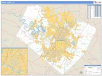 Travis County, TX Wall Map Zip Code