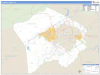 Roanoke County, VA Wall Map Zip Code