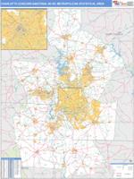 Charlotte-Concord-Gastonia Metro Area Wall Map