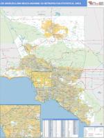 Los Angeles-Long Beach-Anaheim Metro Area Wall Map