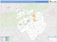 Blacksburg-Christiansburg-Radford Metro Area Wall Map