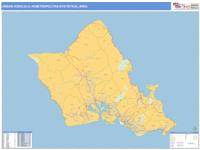 Urban Honolulu Metro Area Wall Map