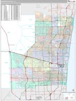 Broward County, FL Wall Map Zip Code