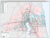 Duval County, FL Wall Map Zip Code