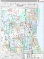 Lake County, IL Wall Map Zip Code