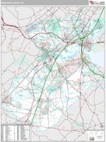 Middlesex County, NJ Wall Map Zip Code