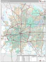 Tarrant County, TX Wall Map Zip Code