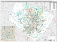 Travis County, TX Wall Map Zip Code