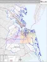 Virginia Beach-Norfolk-Newport News Metro Area Wall Map