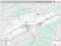 Kingsport-Bristol-Bristol Metro Area Wall Map