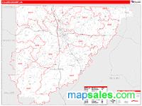 Cullman County, AL Wall Map Zip Code