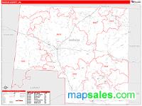 Marion County, AL Wall Map Zip Code