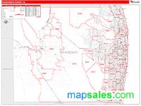 Palm Beach County, FL Wall Map Zip Code