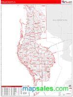 Pinellas County, FL Wall Map Zip Code