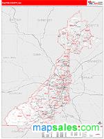 Fulton County, GA Wall Map Zip Code