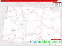 Gordon County, GA Wall Map Zip Code