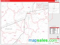 Effingham County, IL Wall Map Zip Code