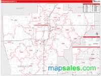 Sangamon County, IL Wall Map Zip Code