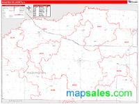 Washington County, IL Wall Map Zip Code