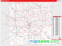 Marion County, IN Wall Map Zip Code