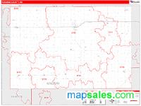 Kingman County, KS Wall Map Zip Code