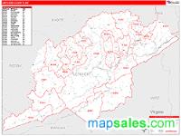 Letcher County, KY Wall Map Zip Code