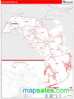 Lafourche County, LA Wall Map Zip Code