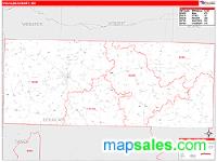 Douglas County, MO Wall Map Zip Code