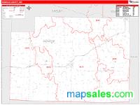 Monroe County, MO Wall Map Zip Code