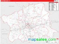 Buncombe County, NC Wall Map Zip Code