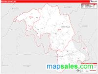 Mitchell County, NC Wall Map Zip Code