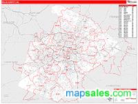 Wake County, NC Wall Map Zip Code