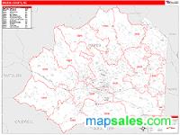 Wilkes County, NC Wall Map Zip Code