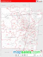 Montgomery County, OH Wall Map Zip Code