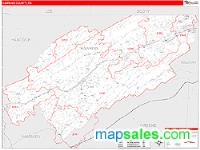 Hawkins County, TN Wall Map Zip Code