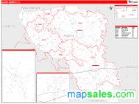 Austin County, TX Wall Map Zip Code