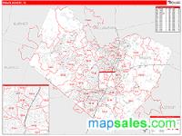 Travis County, TX Wall Map Zip Code