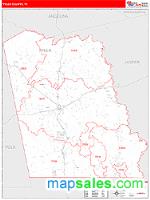 Tyler County, TX Wall Map Zip Code