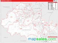 Chesterfield County, VA Wall Map Zip Code