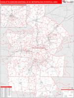 Charlotte-Concord-Gastonia Metro Area Wall Map