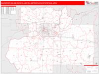 Davenport-Moline-Rock Island Metro Area Wall Map